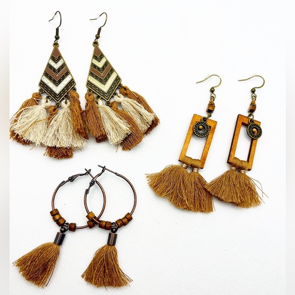 Jewelry - Boho Chic Tassel Earrings - Set of 3